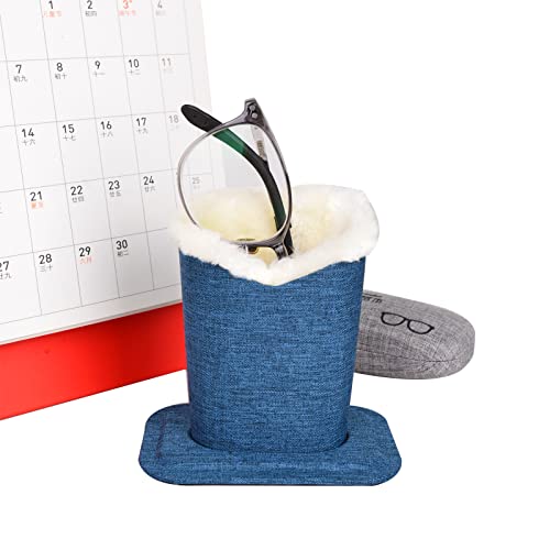 Image of Pack of 2 Soft Plush Lined Eyeglasses Holder Stand Protective Glasses Holder Stand