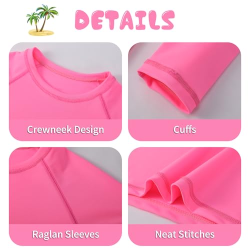 Girls UPF 50+ Rash Guard Neon Shirt Quick Dry Swim Shirts Long Sleeve UV Sun Protection Shirt for Kids Teens3