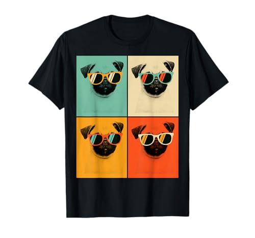 Retro Mops Mit Sonnenbrille Lustiger Hundeliebhaber...