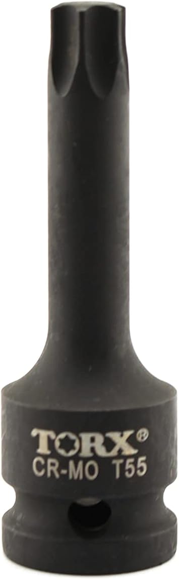 TMAX T55 3" Torx Star 6 Point Black Impact Bit Socket 1/2" Square Drive | Black Impact Coating, Hardened Steel For Automotive Repair | Suitable For Air Tools And Electric Tools