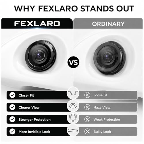 Image of Car Camera Lens Protector Cover, 2 Pack 9H Acrylic Guard with 3M Adhesive, Waterproof Anti Scratch Anti Fog Ring for Reverse Side 360 Parking Cameras