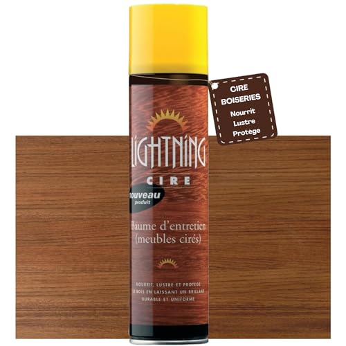 Lightning Cire d'entretien encaustique meuble et bois - Baume - Nourrit et fait briller - Aérosol - 400 ml