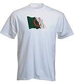 Funshirt T-Shirt LS5 Pays-shirt XXL multicolore Algeria - Algerien avec le drapeau blanc