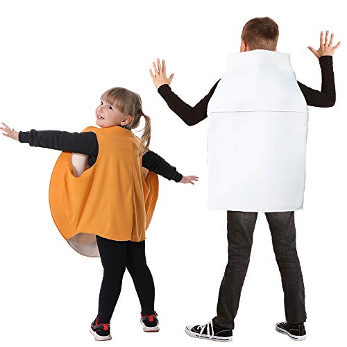 EraSpooky 2pcs Kids Fun Food Costume Cookies and Milk Halloween Outfit Onesies Toddler Boys Girls Children for 3-12