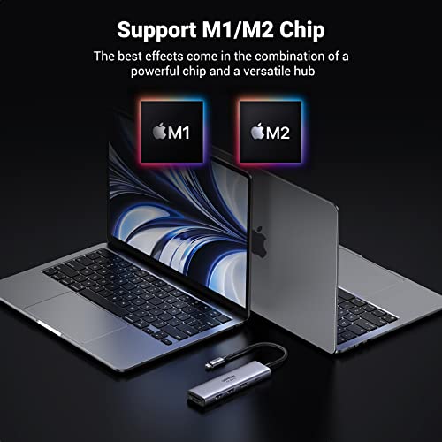UGREEN Hub USB C 4K 60 Hz, adaptador USB C para USB 6 em 1 com PD de 100 W, adaptador HDMI, USB3.0,
