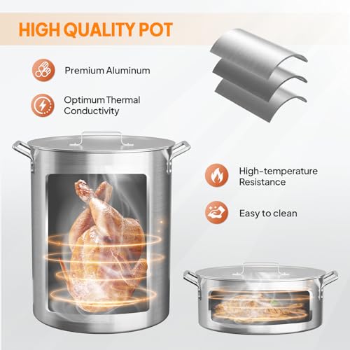 ROVSUN 30QT Turkey Fryer & 10QT Fish Fryer Kit with 54000BTU Propane Stove & Foldable Side Table additional image 1