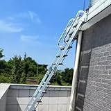 Escaleras para Áticos Escalera Plegable de Aluminio para Exteriores para...