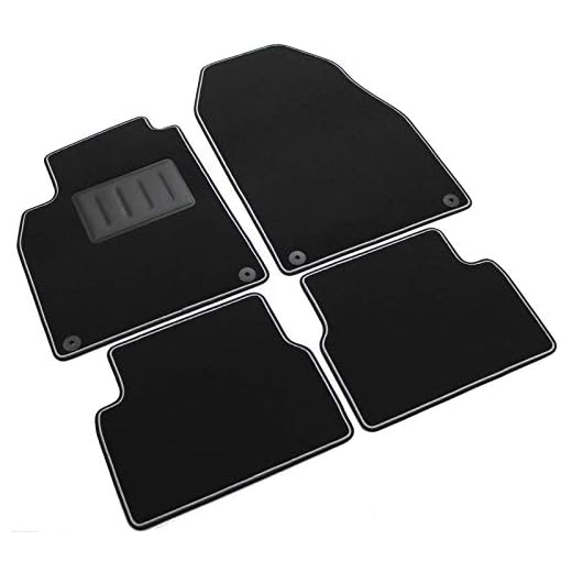Il Tappeto Auto, SPRINT03800 - Alfombrillas de moqueta para coche, color negro, antideslizantes, con borde bicolor, talonera reforzada con goma