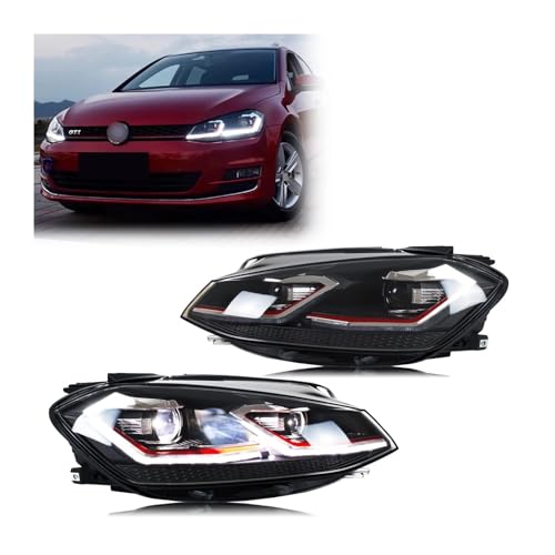 CNZBEHP LED Headlights Compatible With VW Golf MK7.5 TDI Variant Halogen 2017-2020 [not Fit GTI/GTD/Rline/MK7] Front Lamps Assembly