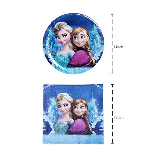 Frozen Theme Party Supplies, 18 Plates, 20 Napkins And 1 Tablecloth, Frozen Party Decoration #TOP1