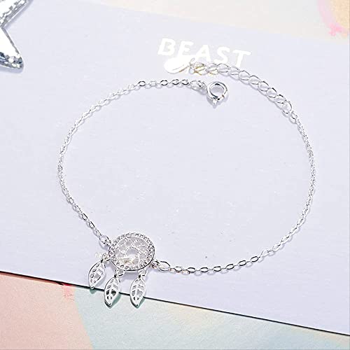 Bracelet plume attrape-rêves pour femmes avec breloques taseel en argent - 4