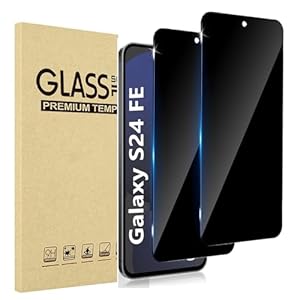 Privacy screenprotector voor Samsung Galaxy S24 FE 5G, privacy, displaybeschermfolie, 9H hardheid, anti-spy gehard glas, 2 stuks