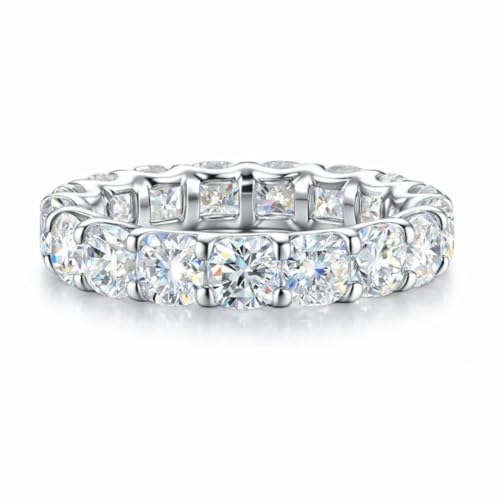 Lunar Belle Cushion Cut Moissanite Eternity Ring