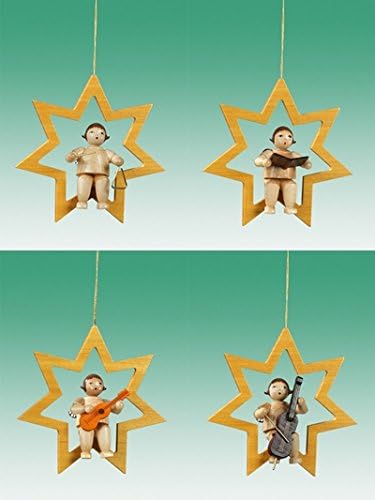Christmas Tree Decoration Christmas Decorations Tree Decoration 4-Piece/Angel in The Star Without Crown unpainted Height of Approx. 6.5 cm New