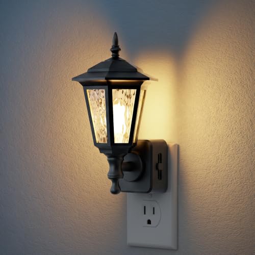Image of JandCase Night Lights Plug into Wall, 3000K Soft White | Dusk to Dawn Sensor, 0-100LM Dimmable Industrial 180Rotating Night Light for Bedroom, Bathroom, Living Room, Hallway