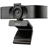 Webcam Trust Taxon 2K QHD, USB, 30 Fps, 74 Graus, Tripé, Preto