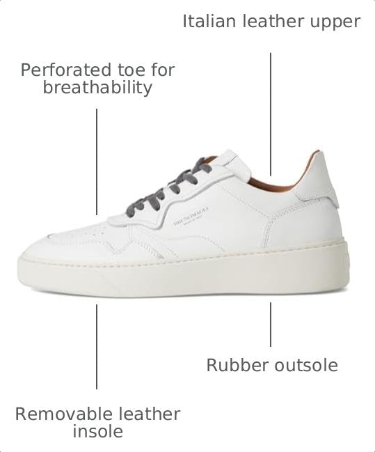 Image of Bruno Magli Men's Dezi Sneakers, Leather Shoes, Lace-Up Casual Shoes