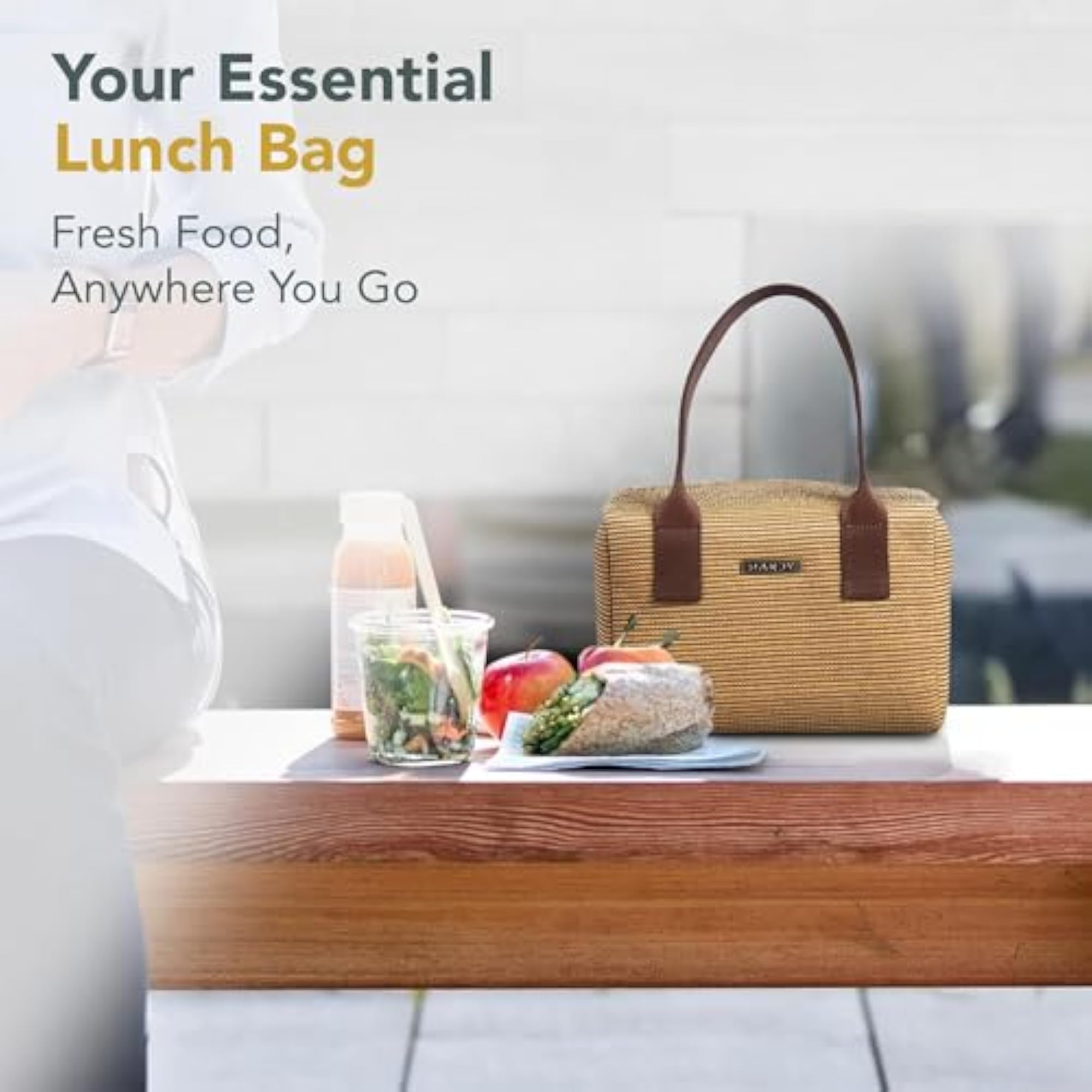 Lunch Bag Tote with Large Capacity, Insulated Carry Box
