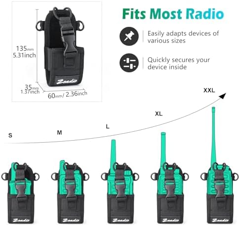 Zeadio Versatile Radio Pouch Case Holder for Two Ways Walkie Talkies (ZNC-D, Pack of 2) - 3