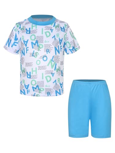 Lightweight Quick-dry Sport Outfit For Kids Boys Moisture-wicking Short Sleeve T-shirt With Shorts For Sports Blue 13-14 Years3