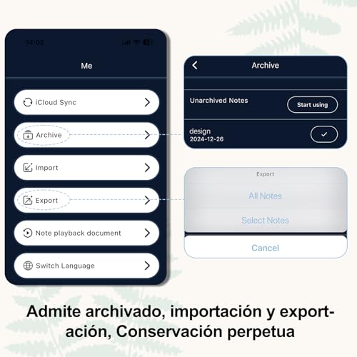 Yuan Cuaderno Digital & Bolígrafo Inteligente, admite Sync. y Partage en Tiempo Real, Escritura Inteligente para Notas y Bocetos, Compatible con Android/iOS, Perfecto para Regalar - imagen 7