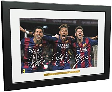 12x8 A4 Signed Lional Messi Neymar Jr Luis Suarez Barcelona Autographed Photo Photograph Picture
