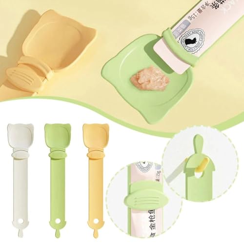 Colher Alimentador De Tiras Truly Para Gatos Colher De Apertar ALimentação Úmida Pet Para Gatos Espá