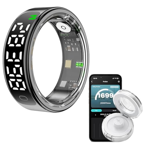 PASHOP Smart Ring, Smart Ring for Women Men, Waterproof Fitness Ring, Compatible with iPhone and Android