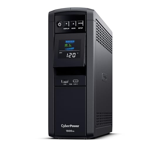 CyberPower CP1500PFCLCD PFC Sinewave UPS Battery Backup and Surge Protector, 1500VA/1000W, 12 Outlets, AVR, Mini Tower; UL Certified - Image 3