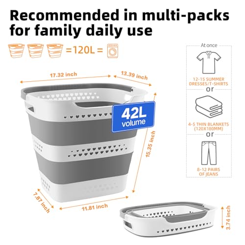 42L-Medium-Collapsible-Plastic-Laundry-Basket-with-Handles-Foldable-Laundry-Basket-Hamper-Pop-Up-Storage-Container-Organizer-for-Washing-Storage-Gery-17-Inch-13-Inch-15-Inch