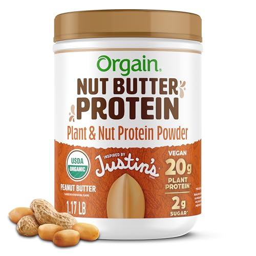 How To Make Protein Shakes Taste Better: 15 Simple Tricks That Actually Work 5 Orgain X Justin's ® Organic Vegan Nut Butter Protein Powder, Peanut Butter- 20g Plant Protein, 2g Sugar, Gluten Free, No Dairy, Soy Ingredients, or Artificial Flavors, 1.17 lb