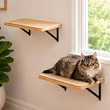 PELUOMOZ 2PCS Cat Wall Shelves with Scratching Mat, 16.6x...