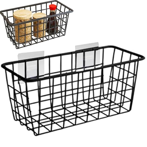 Opiniones y reviews de Cestos para colgar - los más vendidos. 44 Cesta de alambre negro cesta de metal de la pared de la pared colgante canasta de alambre con ganchos cestas colgantes para organizar el baño de la despensa de la cocina