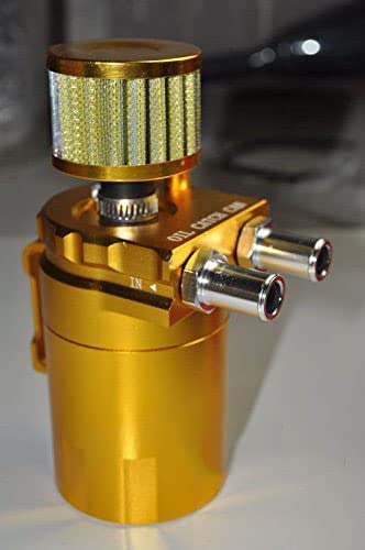 0.5L Aluminum Car Oil Catch Tank Can Reservoir Breather Yellow Air Filter 19mm