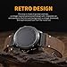 Handmade Double Sided Leather Band Compatible With Garmin Watch Band 22mm，Quickfit Retro Design Genuine Leather Band For Garmin Fenix 8 Fenix E 47mm/ 7/6 Pro/5 Plus/MARQ/Forerunner 935(Brown/Black)