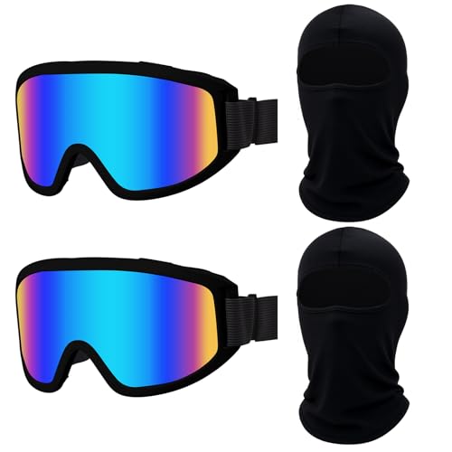 Image of Chicingyou 2 Pack Dirt Bike Goggles with 2 Balaclava Masks, Atv Motocross Motorcycle Goggles, UV Protection for Men Women