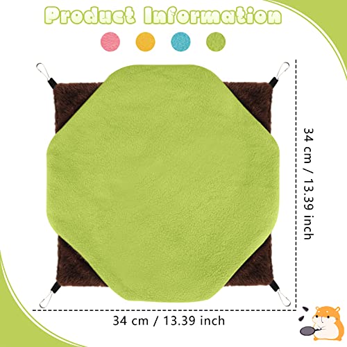 2 Pcs Pet Cage Hammock, Soft Plush Bunkbed Hanging Hammock Warm Double Layer Ferret Hammock Small Pet Hammock Accessories For Rat Guinea Pig Sugar Glider Squirrel Chinchilla Play Sleep (Green, Blue) #TOP1