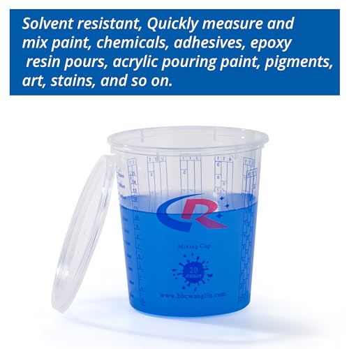 Juego de vasos medidores plásticos 20 oz con tapas 36 pcs miniatura 3