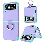 BENTOBEN for Samsung Galaxy Z Flip 3 Case 5G Case, Heavy Duty 2 in 1 Full Body Rugged Shockproof Protection Cover with Ring Women Men Covers for Galaxy Z Flip 3 6.7”, Purple/Mint