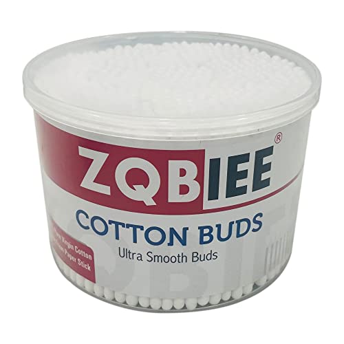 ZQBIEE® 500pcs Double Head Cotton Ear & Nose Cleaning Health Care Tools Disposable Bamboo Sticks Soft Beauty Makeup White Cotton Buds (Pack of 1)