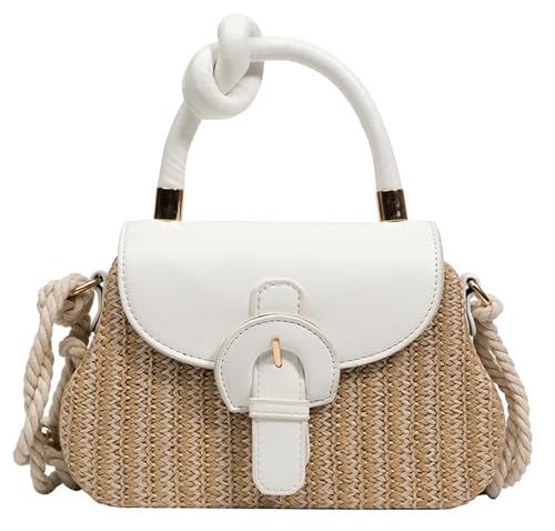 Stylish PU Satchel Women Handbag Knotted Top Handle Trendy Crossbody Shoulder Bag Small Square Flap Purse Versatile