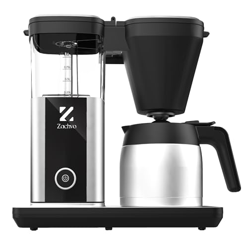ZACHVO Filterkaffeemaschine mit 1,25L Thermoskanne, 4,5 Min. Schnellbrühung, 92°C...