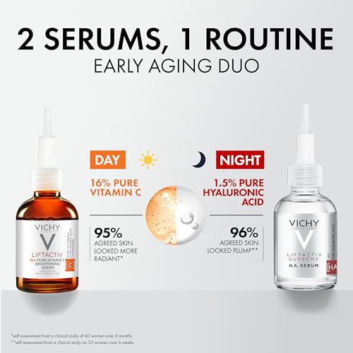 Image of Vichy LiftActiv Vitamin C Serum For Face, Brightening Serum With Pure Vitamin C + Hyaluronic Acid + Vitamin E, Reduces Fine Lines, Smooths Skin Texture, Improves Radiance, Anti Aging