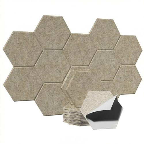Image of Acoustic Panels, Magrowill 12-Pack Soundproof Wall Panels 14 X 12 X 0.4 Inches, Sound Absorbing Panels with Full Self-Adhesive, Interior Wall Decor Felt Tiles Board
