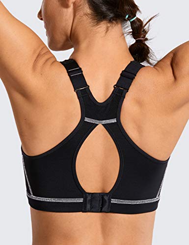 Image of SYROKAN Full Coverage Plus Size Sports Bras for Women | Racerback, Wireless, Removable Paddeds, Cooling Keyhole Back, High Support, Running Bra, Workout