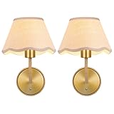 LIXDRASK Boho Rattan Wall Sconces Set of Two Brass Wall Lamp Farmhouse Wall Mount Light Hardwired Wall Sconces Lighting for Bedroom Living Room Hallway Vanity