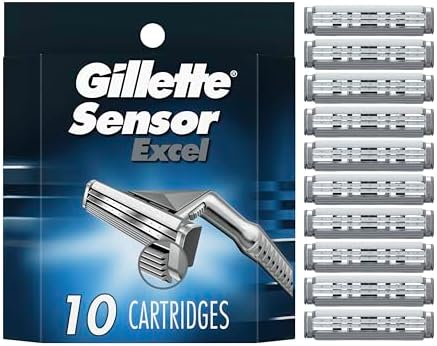 Gillette Sensor Excel Men's Razor Blade Refills, 10 Count