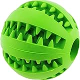 ADUCK Dog Ball Toys for Aggressive Chewers Teething Cleaning [Dental Treat] [Bite Resistant] Natural Soft Bouncy Rubber Ball Toys for Pet IQ Training Playing and Chewing -2.8 Inch (Lawn Green)
