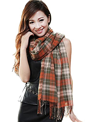 Roll Up Women's Cashmere Scarf Plaid Tartan Shawl, Soft Winter Blanket Wrap, Scarves For Women2