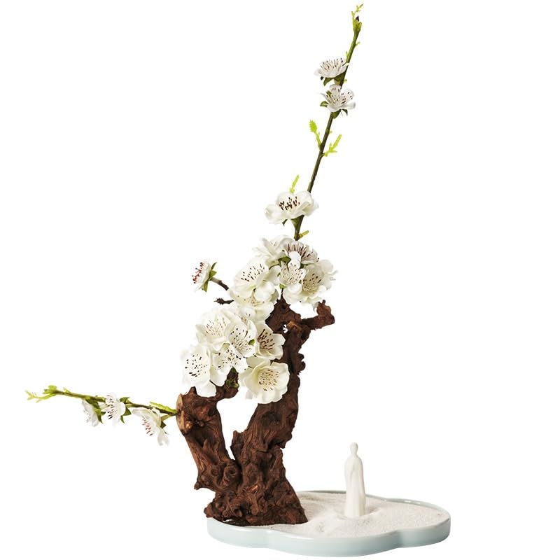 Arbre artificiel style chinois en bois sculpté et bonsaï zen pour décoration de maison